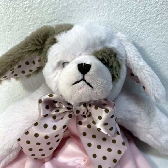 Bearington Baby Collection Puppy Dog Pink Satin Girl Security Blanket Toy Lovey - Picture 3 of 6